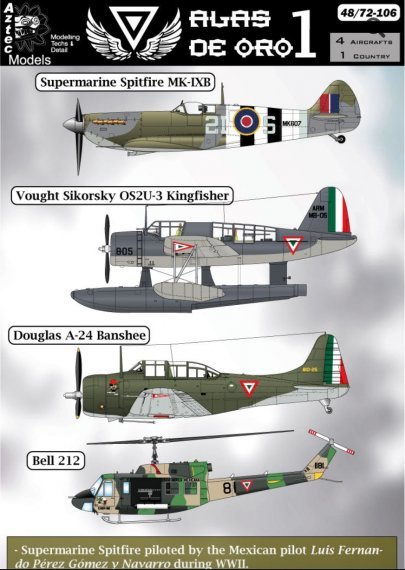 1/48 Alas de Oro 1 Mexican aicraft decals and more