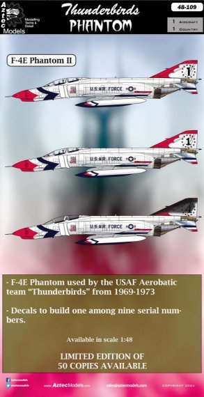 1/48 Thunderbirds team McDonnell F-4E Phantom decals