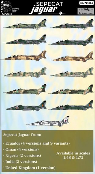1/48 Sepecat Jaguar Ecuador Oman Nigeria India UK
