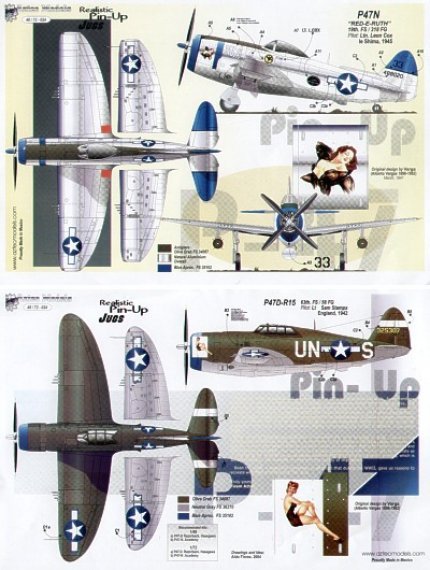 1/72 Pin Up Thunderbolts (2) Republic P-47D/N Thunderbolt