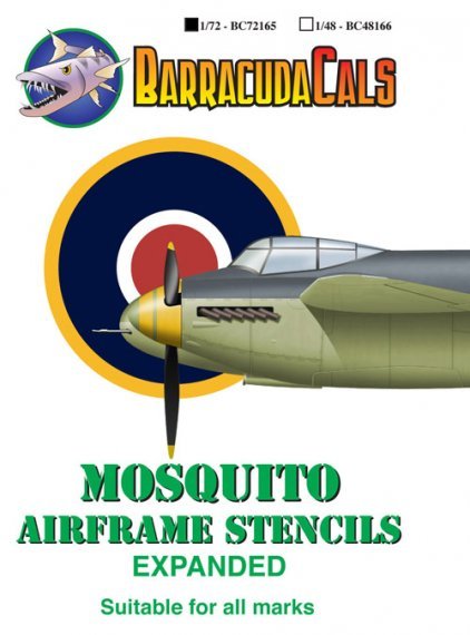1/72 Mosquito Airframe Stencils  Expanded