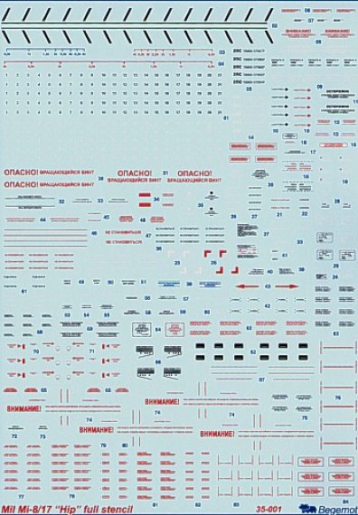 Begemot D�cals 1/35 Mil Mi-8MT/Mi-17 Hip-H Stencils Trumpeter