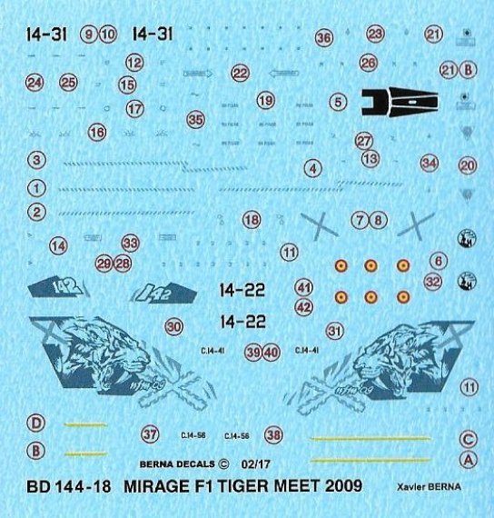 1/144 Dassault Mirage F.1 M Nato Tiger Meet 09 Kleine Brogel