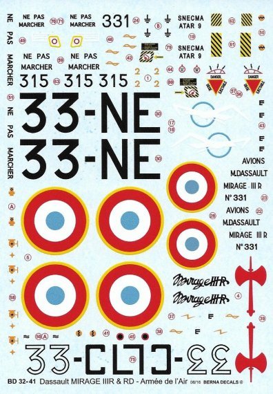 1/32 Dassault Mirage IIIR, 33-NE, 33-CL