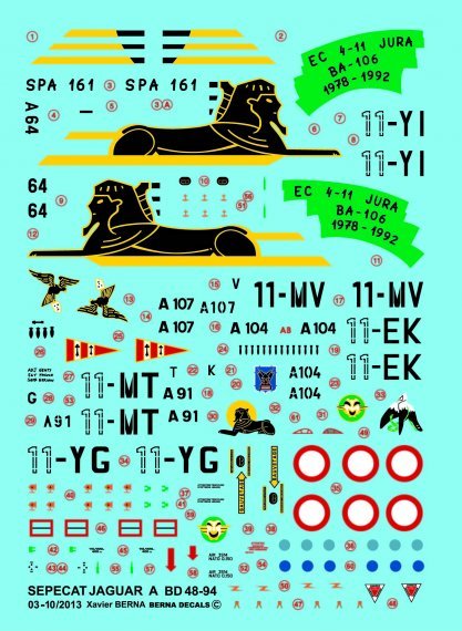 Berna Decals 1/48 Sepecat Jaguar A Marquages Sp�cifiques