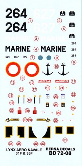 Berna Decals 1/72 Westland Lynx HAS.2 D�calcomanies