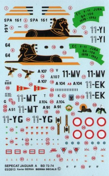 1/72 Sepecat Jaguar A 11-EK & 11-MT with 14 bombing missions