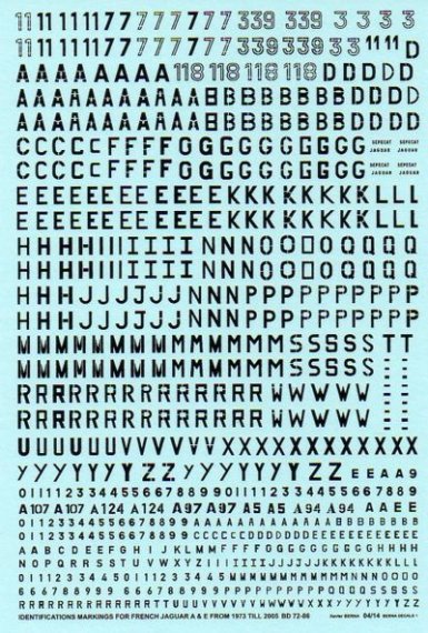 1/72 Identifications markings for French Sepecat Jaguar A & E