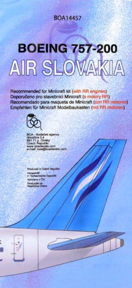 1/144 Decals Boeing 757-200 Air Slovakia