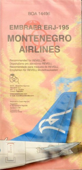1/144 Decals Embraer ERJ-195 Montenegro