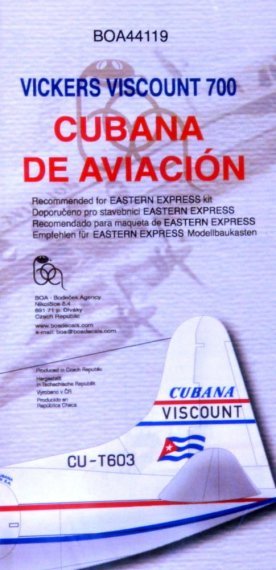 1/144 Decals Vickers Viscount 700 Cubana