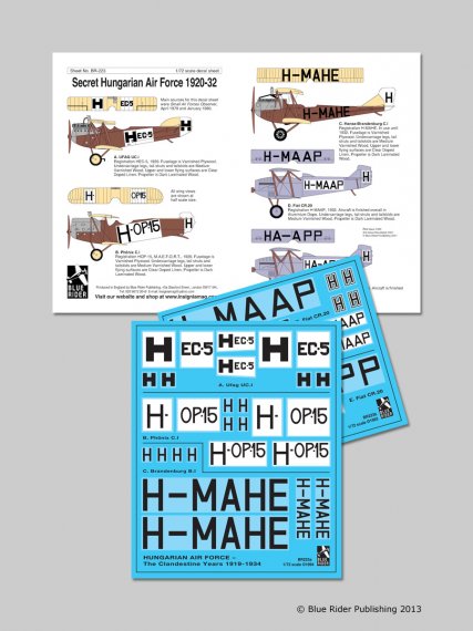 Blue Rider 1/72 Hungarian Clandestine Air Force 5 avions