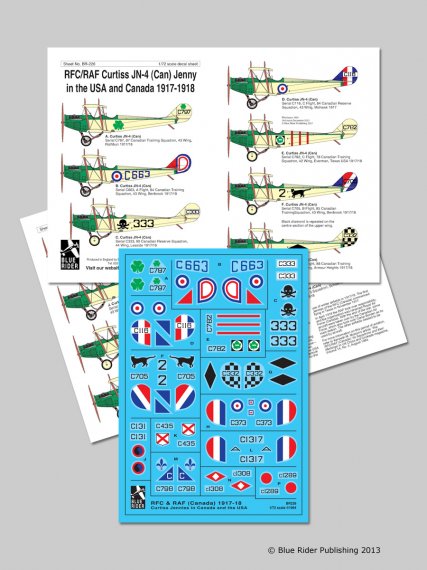 Blue Rider 1/72 Curtiss Jennies USA Canada Escadrons Canadiens