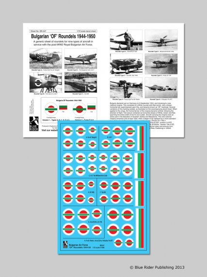Blue Rider Cocardes Force A�rienne Bulgare 1944-50 1/72
