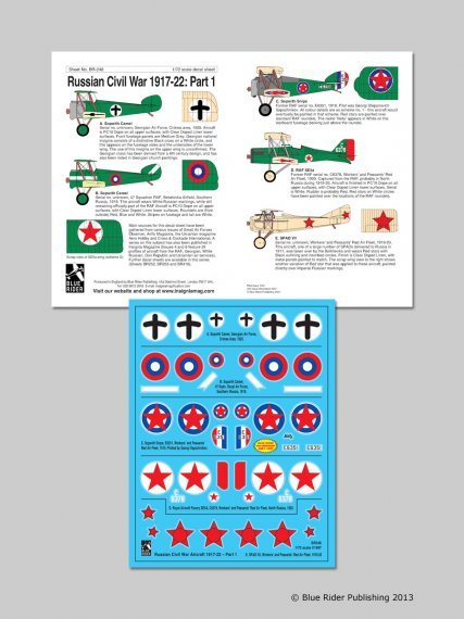 1/72 Soviet Civil War 1917-22. 2 Sopwith Camels, Snipe, S.E.5a