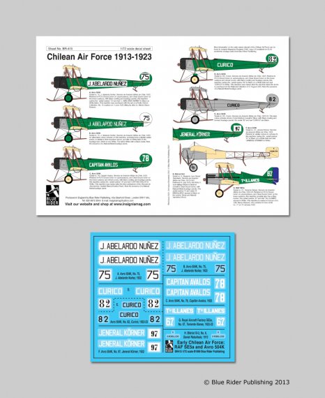 Blue Rider 1/72 Chilean Air Force 1913-23 Avro 504K Bl�riot