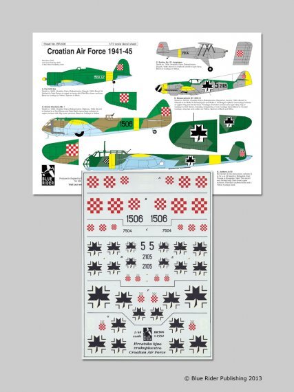 Blue Rider 1/48 D�cals Aviation Croate WWII