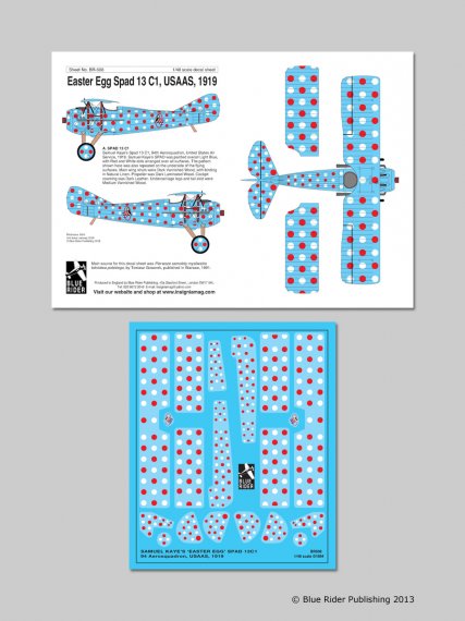 Blue Rider 1/48 SPAD 13C-1 94th Aero Squadron Samuel Kayes