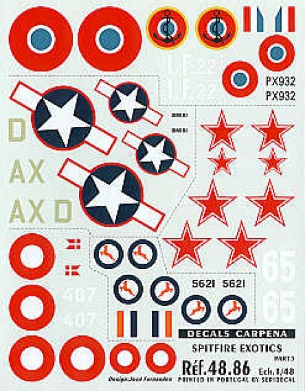 Colorado 1/48 D�cals Spitfire Partie 5 - 5 appareils
