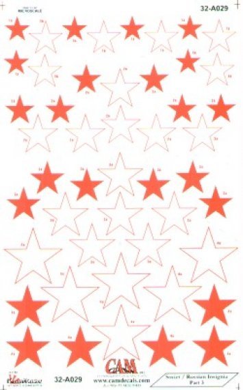 Cam Decals Sowjetische Rote Sterne 1/32 - 4 Gr��en