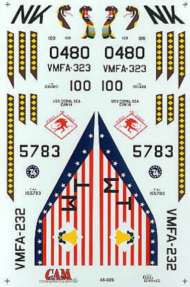 Abziehbilder 1/48 F-4N Phantom VMFA-323 & F-4J VMFA-232