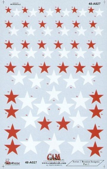 1/48 Russian Red Stars National Insignia, 5 sizes