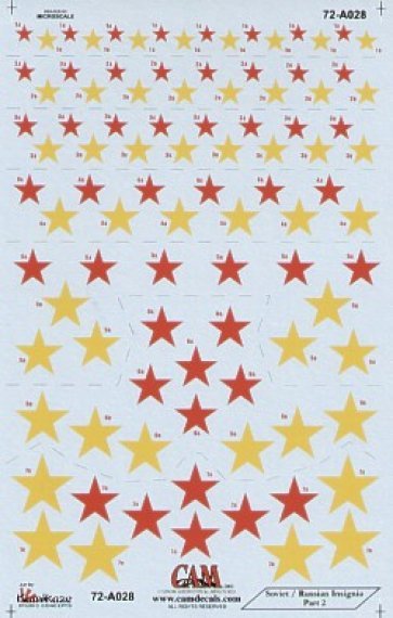 1/72 Russian Red Stars National Insignia, 7 sizes