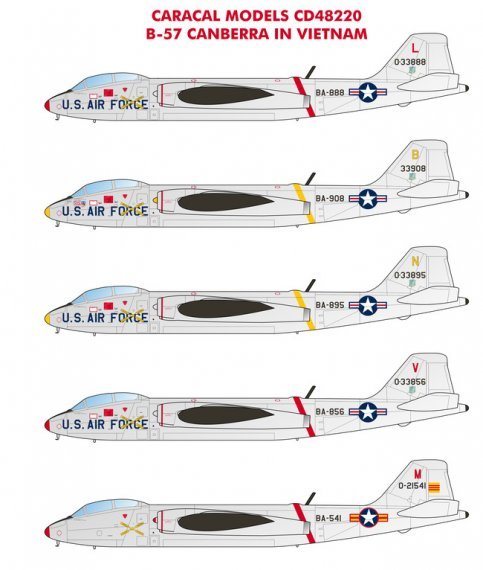 Caracal Martin B-57 Canberra Vietnam Decals 1/48
