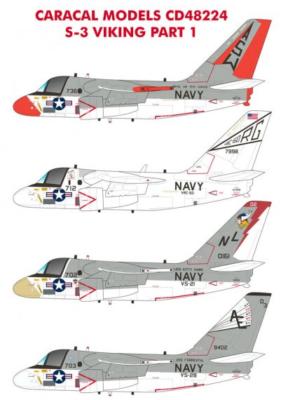 Caracal Models S-3A Viking Decals 1/48