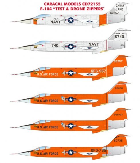 1/72 Lockheed F-104 Test & Drone Zippers