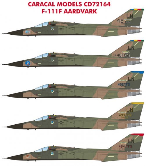 Caracal Models Decals F-111F Aardvark 1/72