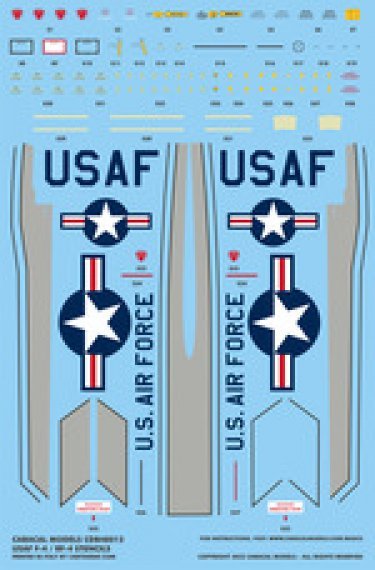 Caracal Models D�calcomanies Stencils F-4/RF-4 USAF 1/48