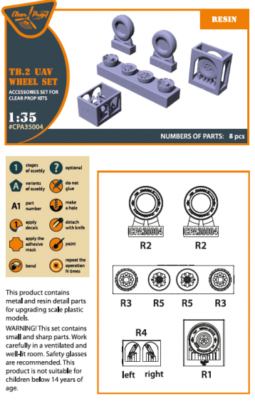 1/35 TB.2 Uav wheel set for Clear Prop