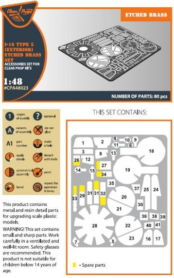 1/48 I-16 type 5 Exterior PE set (Clear Prop)
