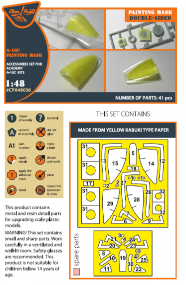 1/48 Fairchild A-10C Thunderbolt II double-sided painting mask