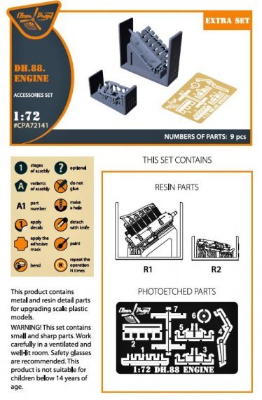 1/72 DH.88 Comet engine set