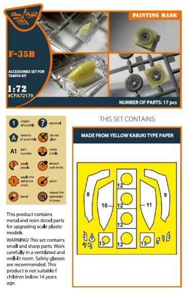 1/72 F-35B painting mask for Tamiya