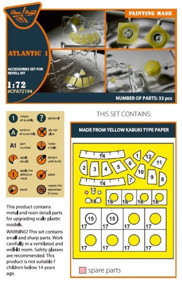 1/72 ATLANTIC 1 painting mask for Revell