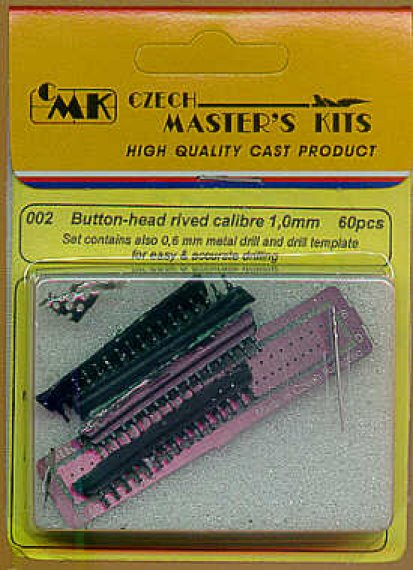 CMK Rivet t�te ronde 1,00mm x60 1/35 + foret 0,6mm