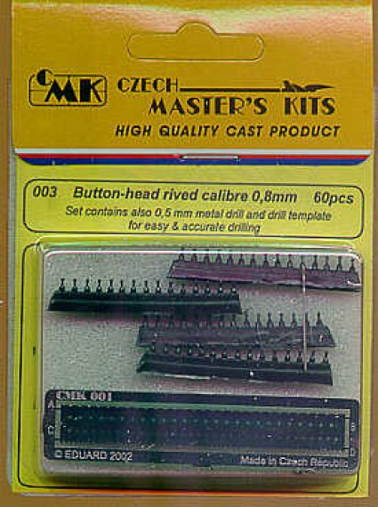 CMK Rivets T�te Ronde 0,8mm x60 1/35 + Foret et Gabarit