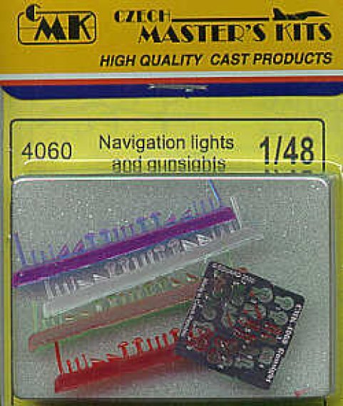 1/48 gunsights & clear, green, red & blue navigation lights