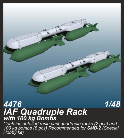 1/48 Iaf Quadruple Rack with 100 kg Bombs for SMB-2