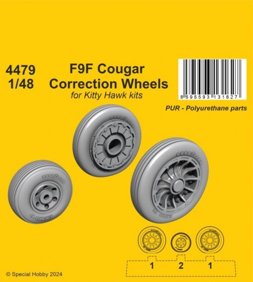 1/48 F9F Cougar Correction Wheels Kitty Hawk