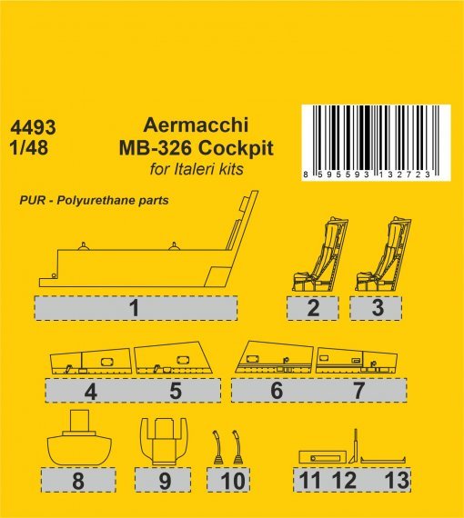 1/48 Aermacchi MB-326 Cockpit set for Italeri