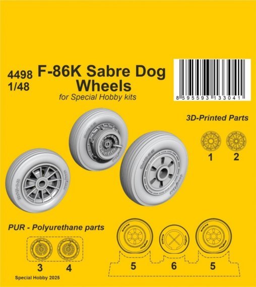 1/48 F-86K Sabre Dog wheels for Special Hobby