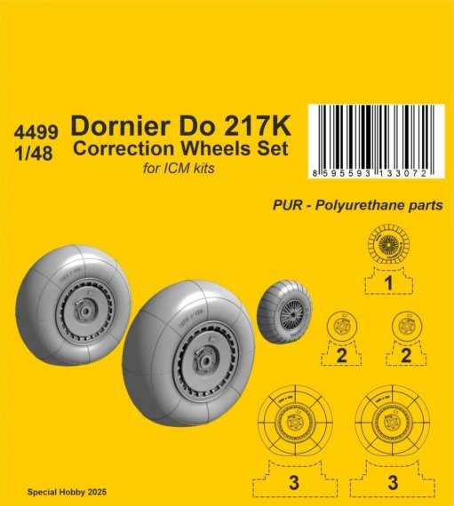 1/48 Dornier Do 217 Wheels Correction Set for ICM