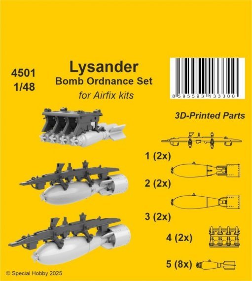 1/48 Lysander Bomb Ordnance Set for Airfix