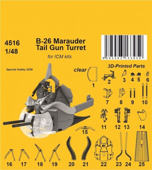 CMK 1/48 Tourelle Arri�re B-26 Marauder pour ICM