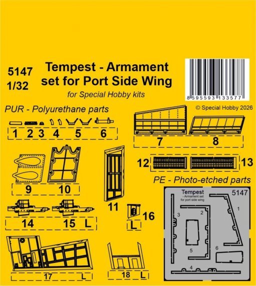 1/32 Tempest Armament set for Port Side Wing