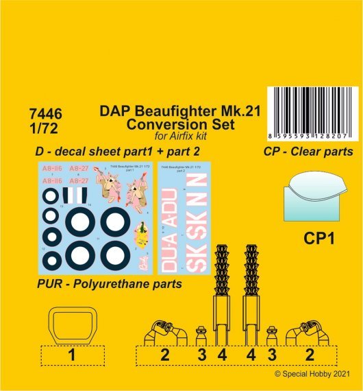 1/72 Dap Beaufighter Mk.21 Conversion Set